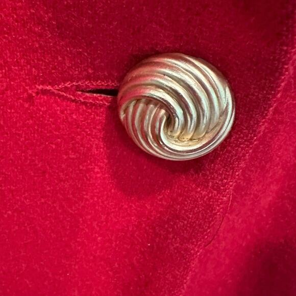 Vintage Red Wool Oversized Blazer Classic Preppy Clean Girl Off Duty Model - Picture 9 of 11